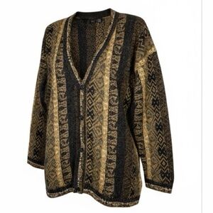 *Vintage Yana Alpaca Cardigan Sweater Mens 2X? Dad Grandpa Peruvian Knit Grunge
